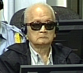 Accused Nuon Chea, shown here at the ECCC on December 7, 2012, has been hospitalized due to severe bronchitis.